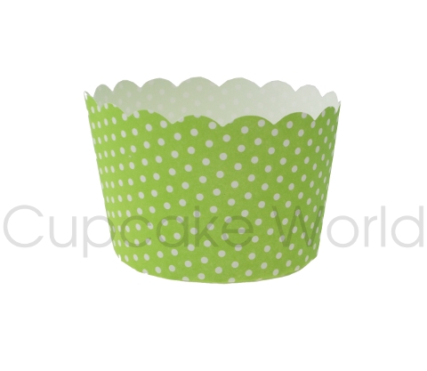 ROBERT GORDON GREEN DOTS PETIT MUFFIN CUPCAKE CASES 50PCS ROBERT GORDON GREEN DOTS PETIT MUFFIN CUPCAKE CASES 50PCS